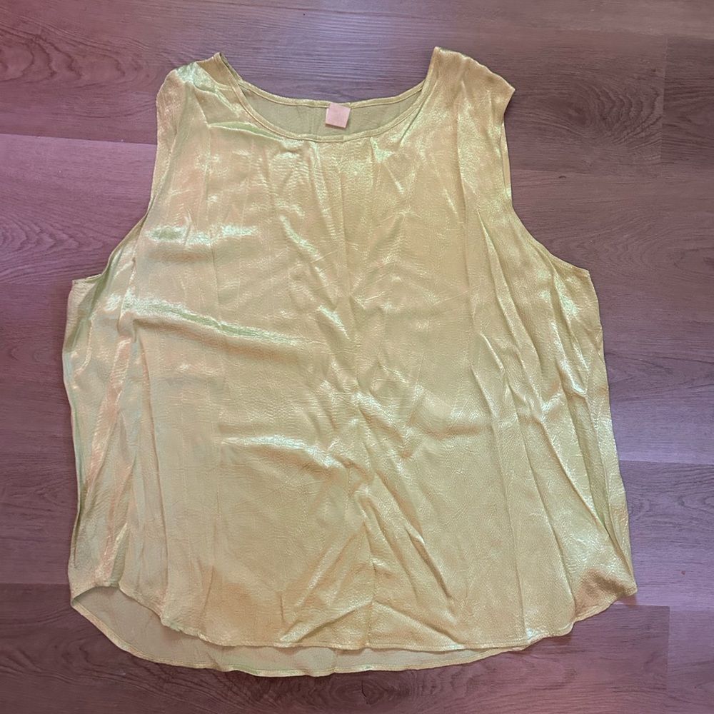 Vintage Women’s Shimmery Chartreuse Sleeveless Top